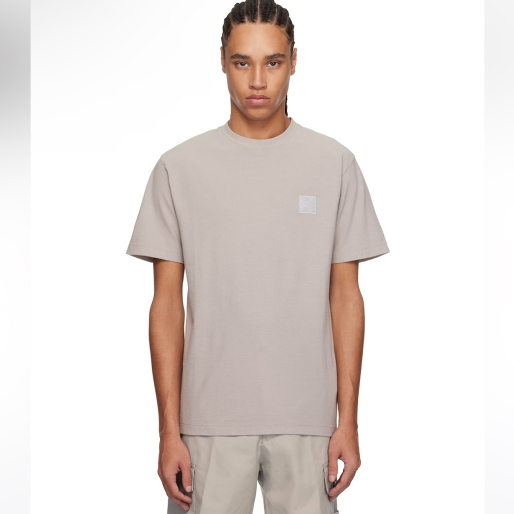 Stone Island Gray Crepe Cotton Jersey Ghost T-shirt